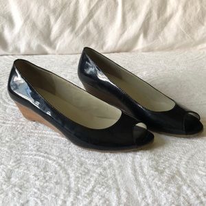 Laura Ashley | Black Patent Mini Wedges